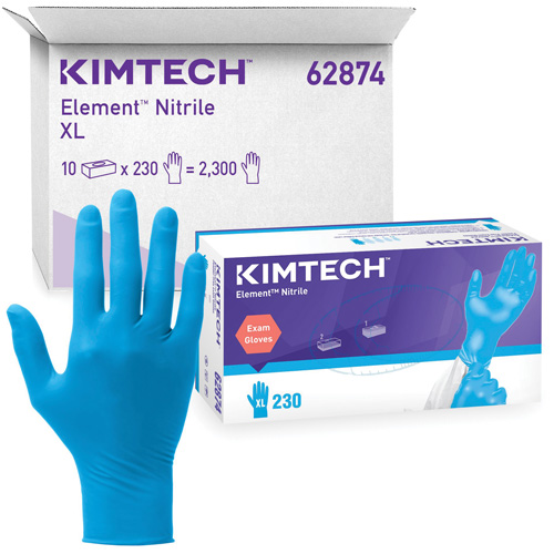 Kimtech Element Exam Gloves, X-Small, Nitrile, 3.2-mil, Powder-Free, Blue, Class 2 Distribution Industrielle GC