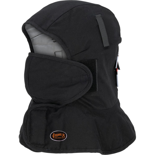 Doublure matelass&eacute;e ignifug&eacute;e Pioneer 765A pour casque de s&eacute;curit&eacute; avec un long cou et embout buccal amovible, Noir/Gris, Coton/FR-Tech/Modacrylique/Nylon Distribution Industrielle GC