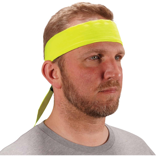 Chill-Its 6702 Cooling Headband with Embedded Polymers & Tie Closure, High Visibilty Lime-Yellow Distribution Industrielle GC