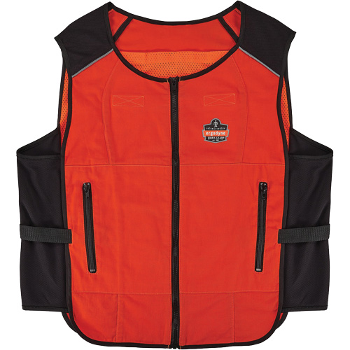 Veste de refroidissement &agrave; changement de phase l&eacute;g&egrave;re avec sachets de recharge Chill-Its 6260, Petit/Moyen, Orange Distribution Industrielle GC