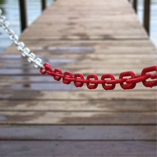 Chaîne de barri&egrave;re en plastique &agrave; deux couleurs, Vert/Blanc Distribution Industrielle GC