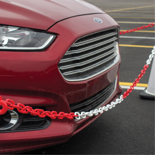 Chaîne de barri&egrave;re en plastique &agrave; deux couleurs, Vert/Blanc Distribution Industrielle GC