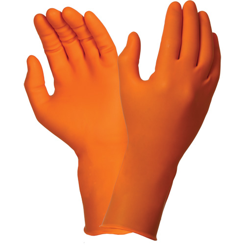 Gants jetables TOUCHNTUFF 93-800, 6,5/7, Latex/N&eacute;opr&egrave;ne/Nitrile, 23,6-mils, Sans poudre, Orange Distribution Industrielle GC