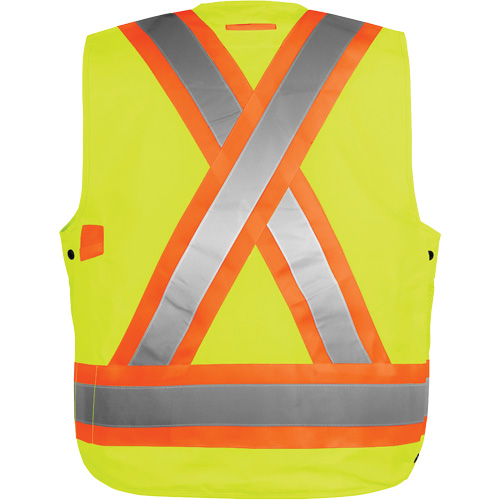 Veste haute visibilit&eacute; pour arpenteur, Orange haute visibilit&eacute;, Petit, Polyester Distribution Industrielle GC