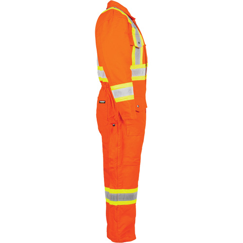 Salopette en canevas doubl&eacute;e haute visibilit&eacute;, Petit, Orange haute visibilit&eacute; Distribution Industrielle GC