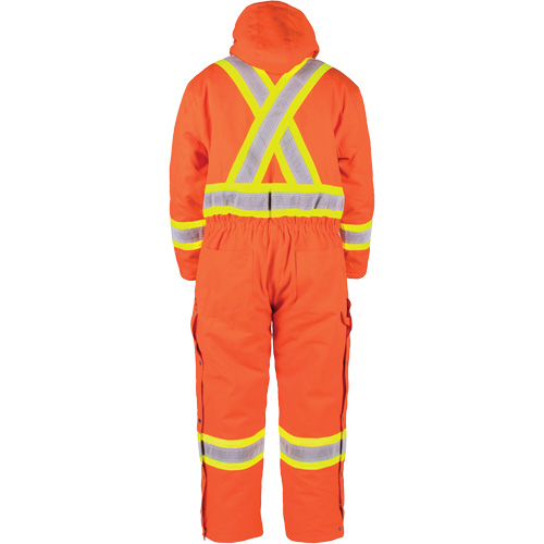 Salopette en canevas doubl&eacute;e haute visibilit&eacute;, Petit, Orange haute visibilit&eacute; Distribution Industrielle GC
