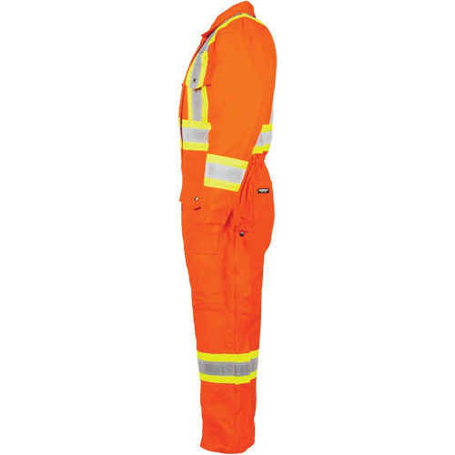 Salopette en canevas doubl&eacute;e haute visibilit&eacute;, Petit, Orange haute visibilit&eacute; Distribution Industrielle GC