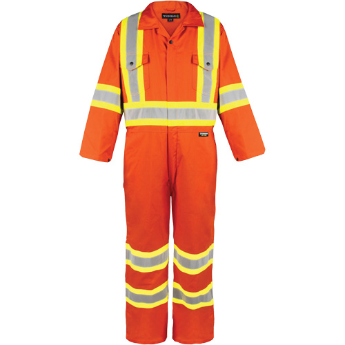 Combinaison non doubl&eacute;e haute visibilit&eacute;, 2T-Grand, Orange haute visibilit&eacute; Distribution Industrielle GC