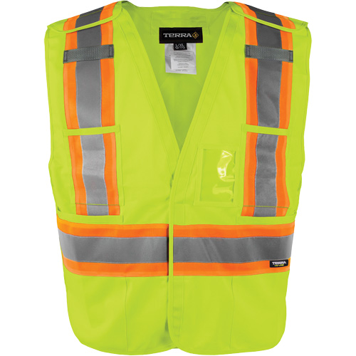 Gilet haute visibilit&eacute; &agrave; d&eacute;tachement rapide en 5 points, Orange haute visibilit&eacute;, Moyen/Petit, Polyester Distribution Industrielle GC