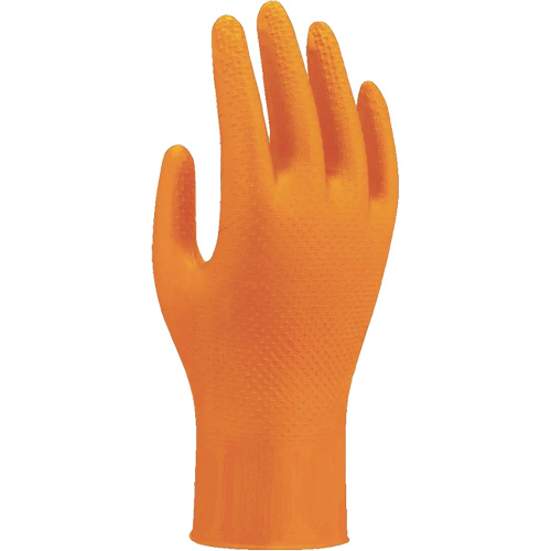 Gants jetables haute visibilit&eacute; 709HVO, 10/T-Grand, Nitrile, 8 mils, Sans poudre, Orange Distribution Industrielle GC