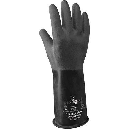 Gants r&eacute;sistants &agrave; l'acide 879R, Taille Grand/9, 14" lo, Caoutchouc butyle, 28 mils Distribution Industrielle GC