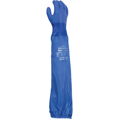 Gants r&eacute;sistants aux produits chimiques 690, Taille Moyen/8, 26" lo, Coton/PVC Distribution Industrielle GC
