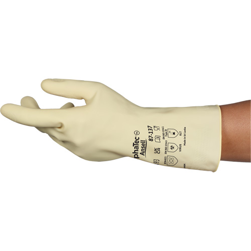 Gants naturels et l&eacute;gers AlphaTec 87-137, Taille 10, 11,8" lo, Latex de caoutchouc, 16 mils Distribution Industrielle GC