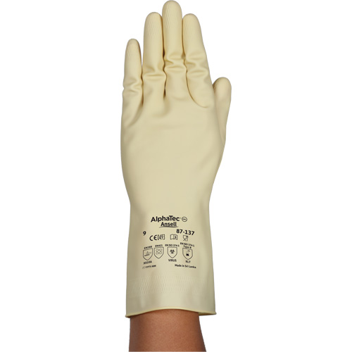Gants naturels et l&eacute;gers AlphaTec 87-137, Taille 10, 11,8" lo, Latex de caoutchouc, 16 mils Distribution Industrielle GC