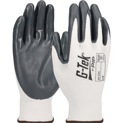 Gants en tricot sans couture G-Tek &eacute;conomiques, Grand, R&ecirc;vetement Nitrile, Calibre 13, Enveloppe en Nylon Distribution Industrielle GC