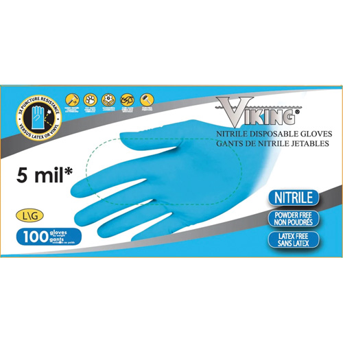 Gants jetables 34600, Petit, Nitrile, 5 mils, Sans poudre, Bleu Distribution Industrielle GC