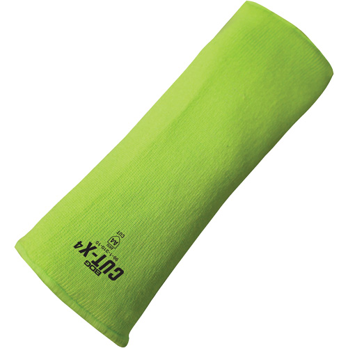 Manchette r&eacute;sistante &agrave; la coupe Cut-X, Fibre de verre/Poly&eacute;thyl&egrave;ne, 10", ASTM ANSI niveau A4, Lime haute visibilit&eacute; Distribution Industrielle GC