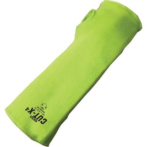Manchette r&eacute;sistante &agrave; la coupe avec ouverture pour le pouce Cut-X, Fibre de verre/Poly&eacute;thyl&egrave;ne, 10", ASTM ANSI niveau A4, Lime haute visibilit&eacute; Distribution Industrielle GC