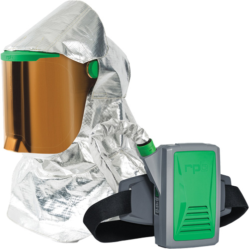 Respirateur &agrave; chaleur radiante Z-Link avec souffleur & montage &agrave; la ceinture, Respirateur &agrave; masque/Capuchon & visi&egrave;re, Pile Lithium-ion Distribution Industrielle GC