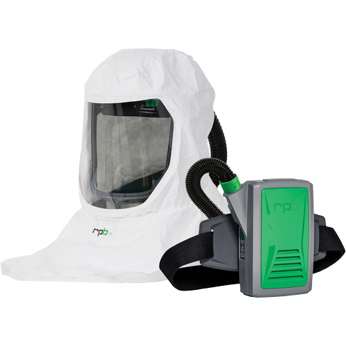 Respirateur T-Link avec casquette, tube de respiration, montage &agrave; la ceinture & APR motoris&eacute; PX5, Cagoule ample & visi&egrave;re, Pile Lithium-ion Distribution Industrielle GC