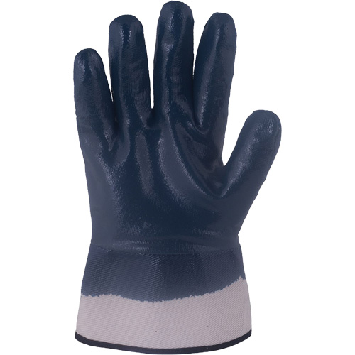 Gants bleu marine avec manchettes renforc&eacute;es &agrave; entoilage coll&eacute; Horizon, 2T-Grand, R&ecirc;vetement Nitrile, Enveloppe en Jersey/Coton Distribution Industrielle GC