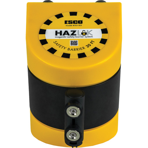 Syst&egrave;me de barri&egrave;re de s&eacute;curit&eacute; HAZLOK, Plastique, Fixation magn&eacute;tique, 30', Ruban Noir et jaune Distribution Industrielle GC