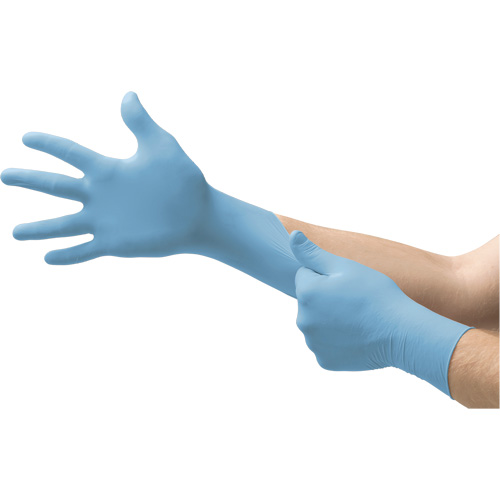 Gants jetables Vesatility 92-134 MICROFLEX, 10/9,5/T-Grand, Nitrile, 2,76-mil/3,94-mil, Sans poudre, Bleu, Classe 2 Distribution Industrielle GC