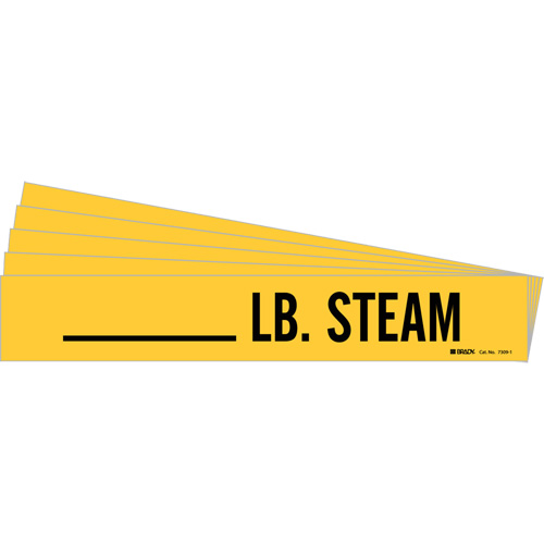"LB. Steam" Pipe Markers, Self-Adhesive, 2-1/4" H x 2-3/4" W, Black on Yellow Distribution Industrielle GC