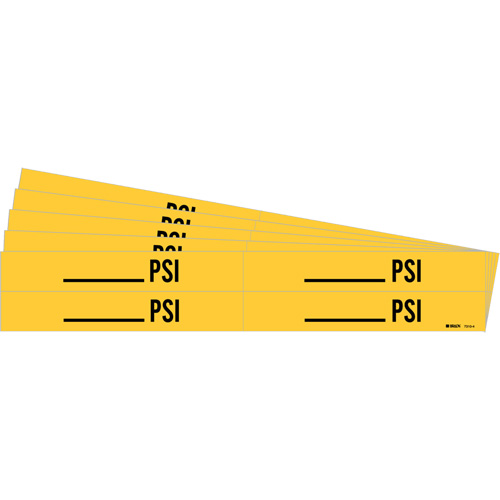Marqueurs de tuyau avec espace vierge suivi de PSI, Autocollant, 1-1/8" h x 7" la, Noir sur jaune Distribution Industrielle GC
