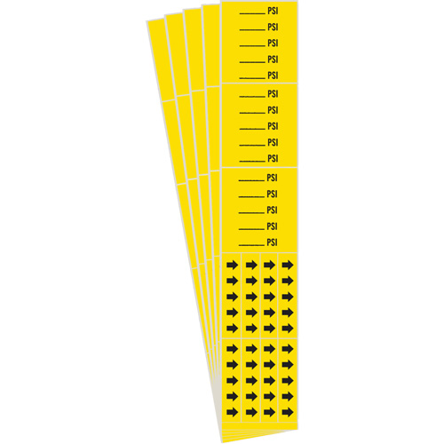 Marqueurs de tuyau PSI, Autocollant, 2-1/4" h x 2-3/4" la, Noir sur jaune Distribution Industrielle GC
