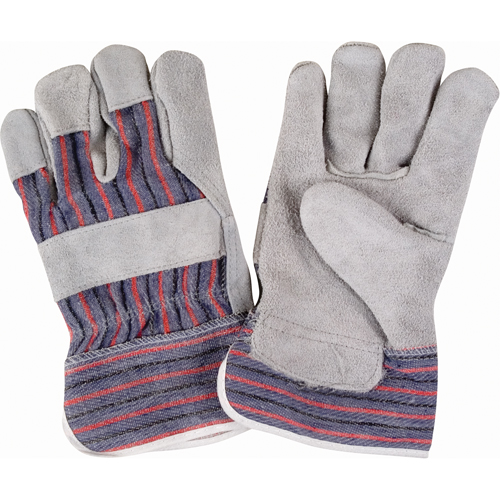 Gants d'ajusteur rugueux, Grand, Paume en Cuir de vache refendu, Doublure en Coton Distribution Industrielle GC