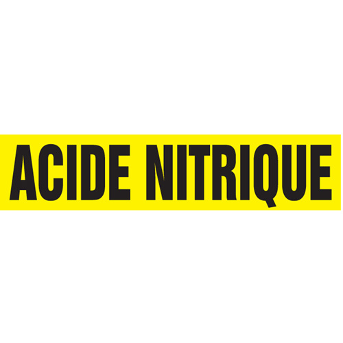 Marqueurs de tuyau "Acide Nitrique", Autocollant, 2-1/2" h x 12" la, Noir sur jaune Distribution Industrielle GC