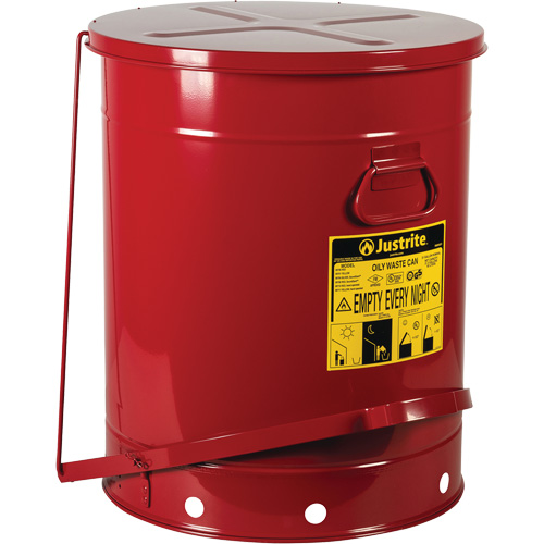 Contenants pour d&eacute;chets huileux, Homologu&eacute; FM/List&eacute; UL, 21 gal. US, Rouge Distribution Industrielle GC
