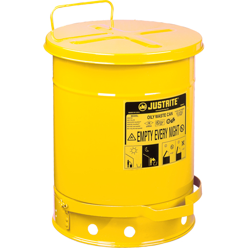 Contenants pour d&eacute;chets huileux, Homologu&eacute; FM/List&eacute; UL, 10 gal. US, Jaune Distribution Industrielle GC