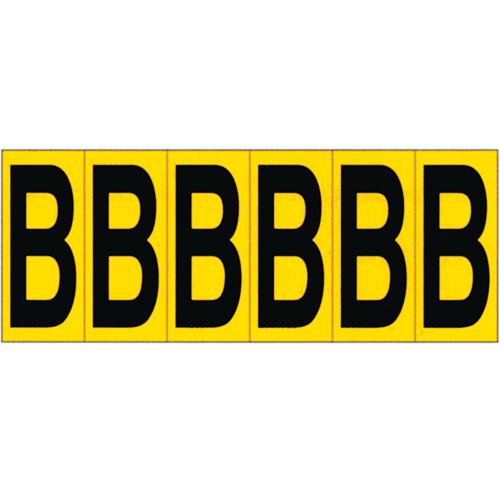 Individual Adhesive Letter Markers, B, 2-15/16" H, Black on Yellow Distribution Industrielle GC