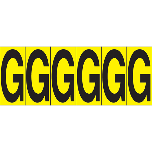Individual Adhesive Letter Markers, G, 2-15/16" H, Black on Yellow Distribution Industrielle GC