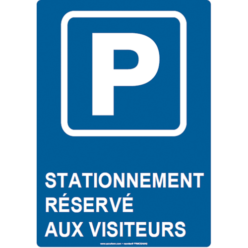 Panneau de stationnement r&eacute;serv&eacute;, 14" x 10", Aluminium, Français avec pictogramme Distribution Industrielle GC