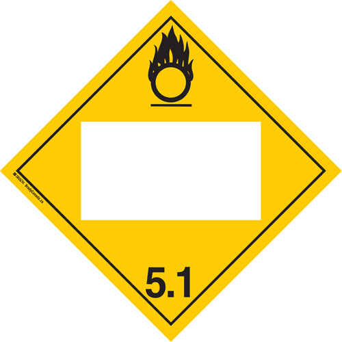 Oxidizer TDG Placard, Adhesive Vinyl Distribution Industrielle GC