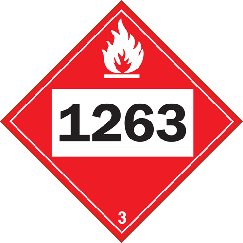 Plaque-&eacute;tiquette TMD 1263 pour liquide inflammable peinture, Plastique Distribution Industrielle GC