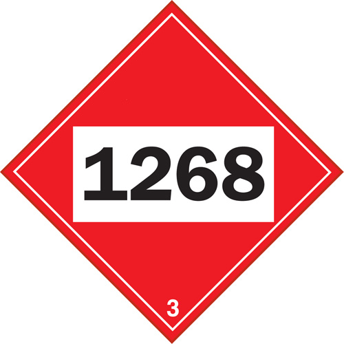 Plaque-&eacute;tiquette TMD 1268 pour distillats de p&eacute;trole, Plastique Distribution Industrielle GC