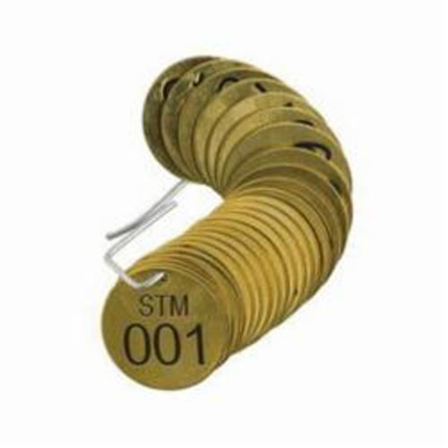 &eacute;tiquettes num&eacute;rot&eacute;es pour vannes STM, # 001-025, Laiton, 1,5" dia. Distribution Industrielle GC