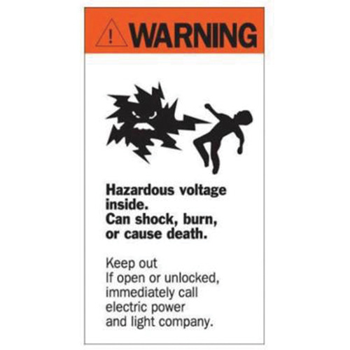Enseigne Warning Hazardous Voltage, 8" x 4-1/2", Acrylique, Anglais avec pictogramme Distribution Industrielle GC