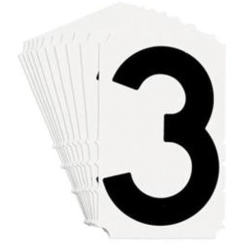 Quick-Align&reg; Individual Gothic Number and Letter Labels, 3, 4" H, Black Distribution Industrielle GC