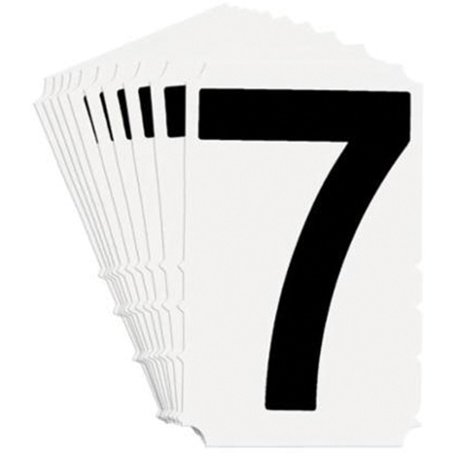 &eacute;tiquettes de lettres et chiffres gothiques individuels Quick-Align, 7, 4" h, Noir sur blanc Distribution Industrielle GC