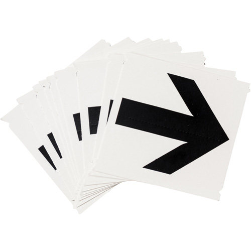 Quick-Align&reg; Individual Gothic Number and Letter Labels, Arrow Symbol, 4" H, Black Distribution Industrielle GC
