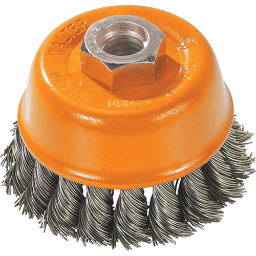 Brosse &agrave; fils nou&eacute;s torsad&eacute;s, 3" dia. x 5/8"-11 arbre Distribution Industrielle GC