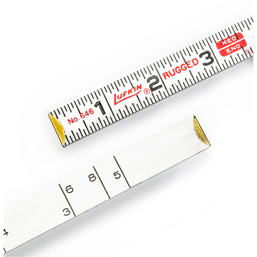 R&egrave;gle de maçon Red End, 6' lo, Bois, Graduations de 1/16" Distribution Industrielle GC
