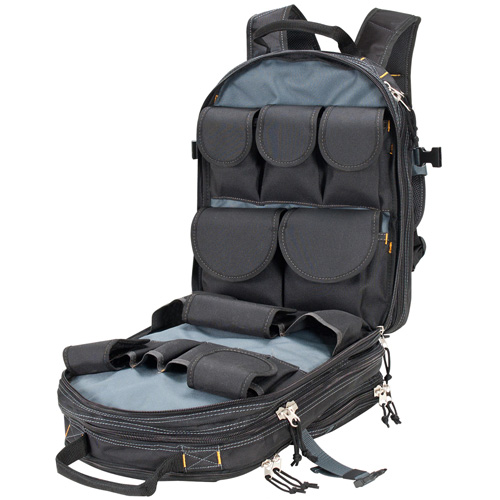 Sacs &agrave; dos pour outils &agrave; 75 pochettes, 13" lo x 17-1/2" la, Noir, Nylon Distribution Industrielle GC