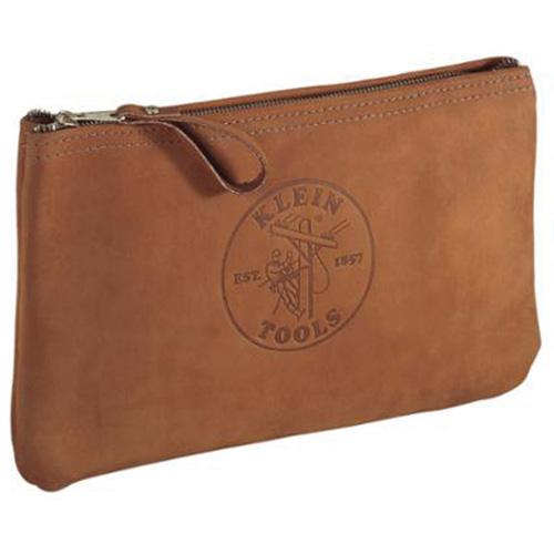 Pochette &agrave; outils avec sac &agrave; fermeture &agrave; glissi&egrave;re, Cuir, 1 pochettes, Brun Distribution Industrielle GC