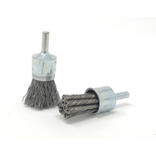 Brosse mont&eacute;e &agrave; fils ondul&eacute;s, 3/4" dia., dia. Des fils 0,014", Tige 1/4" Distribution Industrielle GC